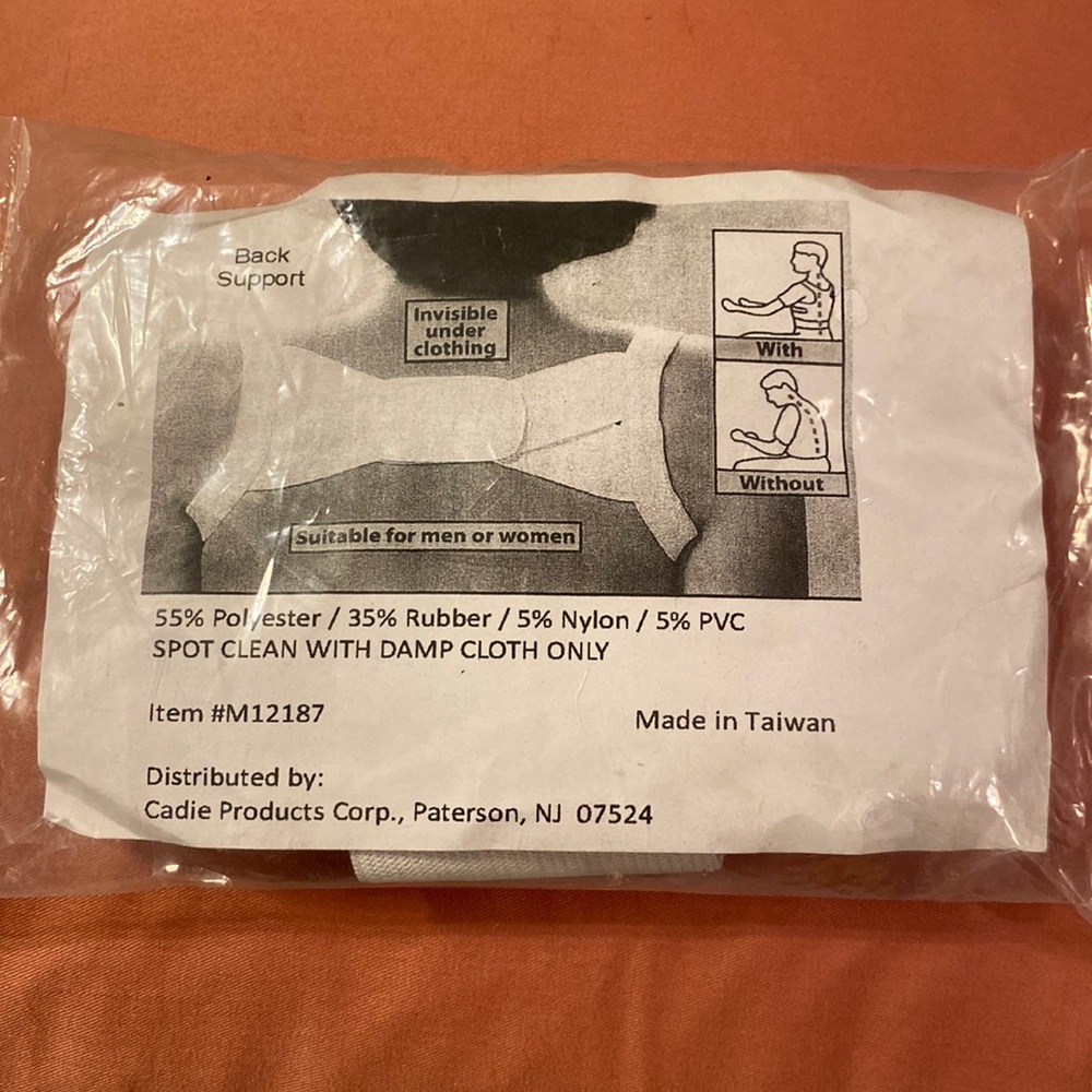 Back support under garment